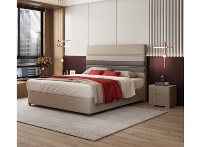 Lit de design moderne 180x200 en similicuir Lits doubles Chambre double Hôtel