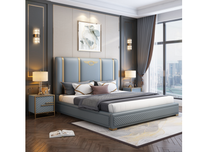 Lit double Lit de luxe en bois Cadre de lit et mobilier de design moderne