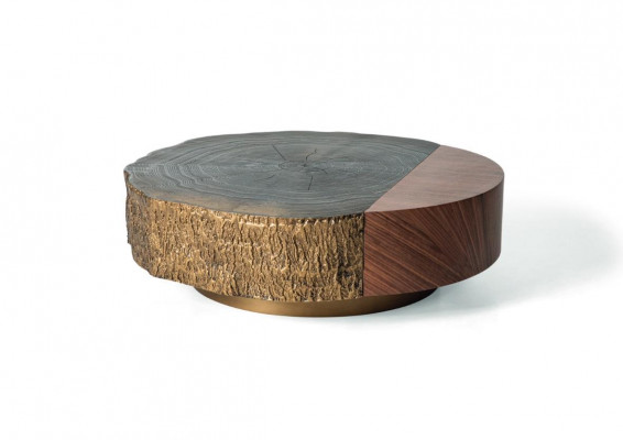 Table basse Table d'appoint Table de designer Ronde Marron Table de salon