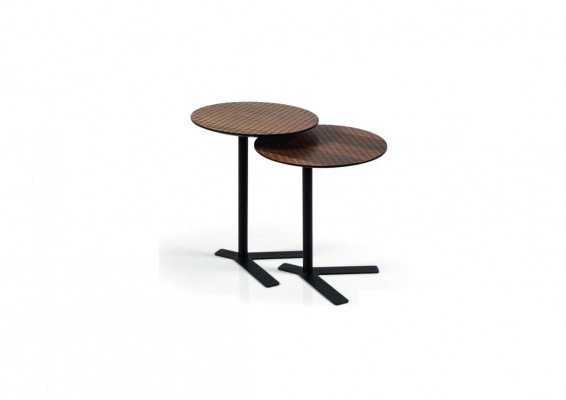 Jeu de tables basses rondes 2x Meubles de designer Salon brun Tables neuves