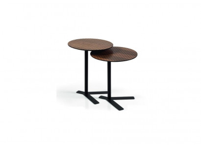 Jeu de tables basses rondes 2x Meubles de designer Salon brun Tables neuves