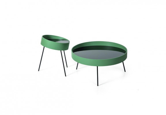 2x Table basse Forme ronde Design Salon neuf Couleur verte Style de meubles
