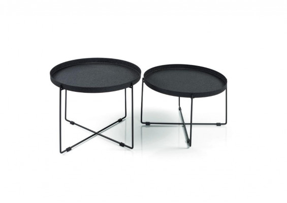Table basse de luxe Table de salon de designer Table noire Tables en acier inoxydable