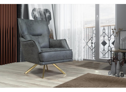 Gris un fauteuil club exclusif à un seul siège de luxe 1 place