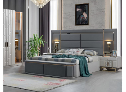 Chambre Ensemble complet de lit 2x Tables de nuit nouveau Ensemble de meubles de luxe Mobilier
