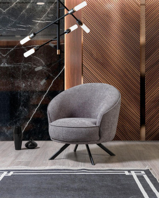 Séjour Moderne Fauteuil Gris Design Mobilier de Luxe Meubles Rembourrés Neufs