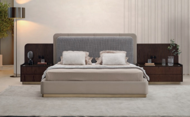 Chambre Beige Lit Bois Design Moderne 180x200 Lits Design Mobilier