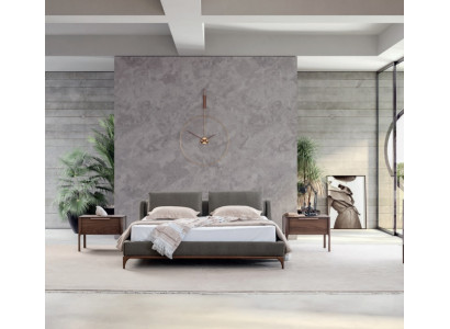 Ensemble chambre à coucher au design moderne 3 pièces lit 2x table de chevet 180x200