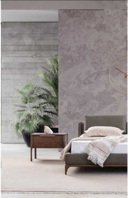 Ensemble de chambre à coucher en bois brun Tables de chevet Table de chevet moderne Meubles en bois massif