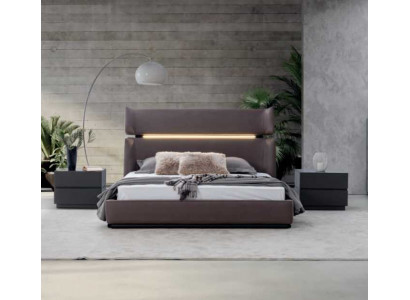 Ensemble de chambre de luxe Lit avec 2 tables de chevet Ensemble de design moderne