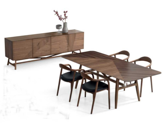 Ensemble de salle à manger moderne de 6 pièces table 4x chaises avec buffet groupe de salle à manger