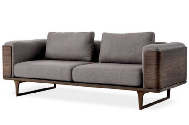 Canapé de luxe gris Couleur Salon Tissu d'ameublement Trois places Canapé 225x90