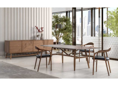 Ensemble de salle à manger de luxe - Ensemble de salle à manger 6 pièces - Ensemble Table 4x Chaises avec Buffet