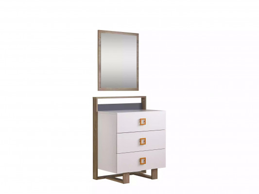 Groupe de commodes avec miroir Commodes Bois Blanc Chambre d'enfant Ensemble de garde-robe