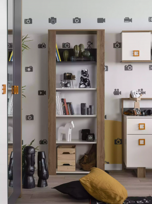 Suite de meubles pour enfants Lit pour enfants Lit de chambre d'enfants en bois gris ensemble de 9 pièces