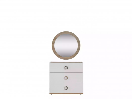 Groupe de commode avec miroir Commodes en bois blanc Ensemble de chambre à coucher