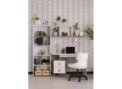 Bibliothèque pour enfants en bois blanc composée de 3 pièces