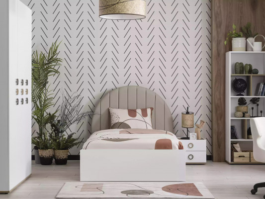 Cadre de lit Lit enfant Mobilier enfant Chambre enfant Lit Bois Blanc Moderne