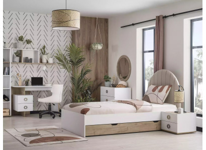 Cadre de lit Lit d'enfant Mobilier pour enfants Chambre d'enfants Lit Bois Blanc Moderne