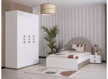 Meubles pour enfants Chambre d'enfants lit de jeunesse ensemble de lits en bois blanc 3 pièces