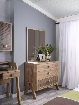 Chambre d'enfants Cadre de lit complet Mobilier pour enfants Lit en bois jeu de 4 pièces