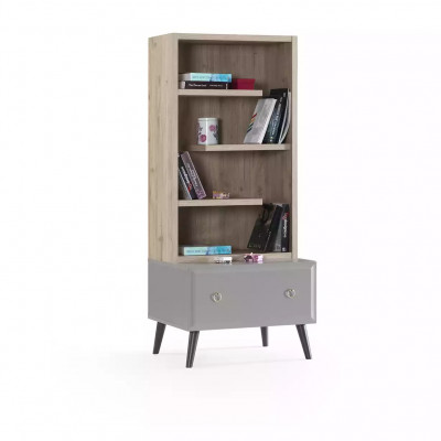 Étagère bibliothèque Étagère debout Étagère pour enfants Étagère pour étagère en bois gris