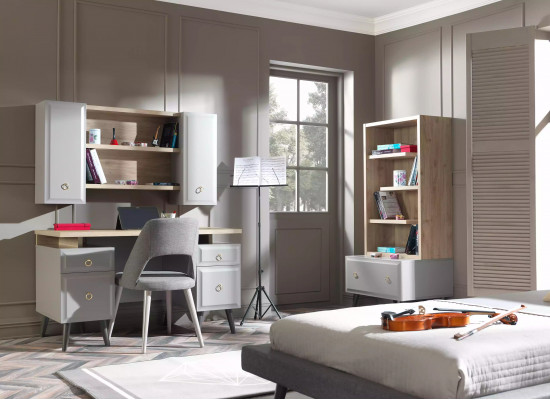 Armoire murale Armoire murale Chambre d'enfants Étagère en bois Gris Design