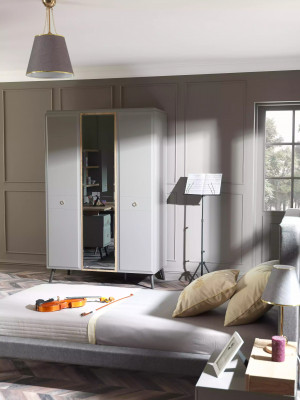 Lit de jeunesse chambre à coucher meubles en bois lit complet e lit ensemble gris 5 pièces