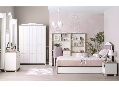 Chambre d'enfants Ensemble complet de meubles pour enfants Chesterfield Lit en bois Rose Ensemble de 8 pièces