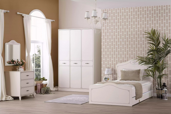 Bahut Commode Armoire En bois Commodes Chambre à coucher Design Blanc Luxe