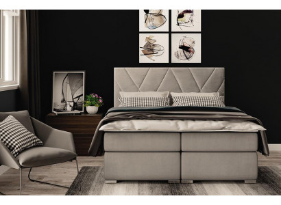 Chambre de luxe Lit Tissu de rembourrage Design Lit double Mobilier Lit sommier à ressorts