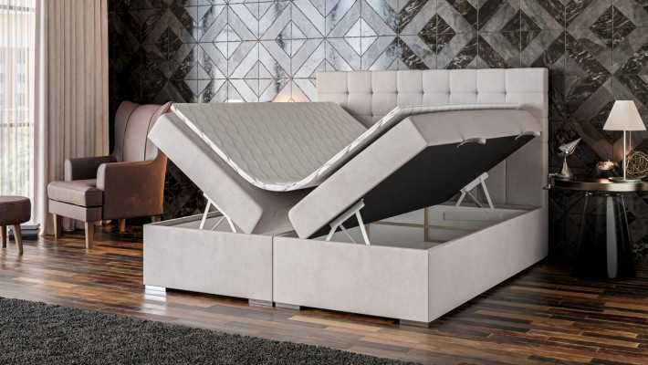 Meubles de lit Design moderne Lit double Chambre de luxe Lit en tissu à ressorts ensachés