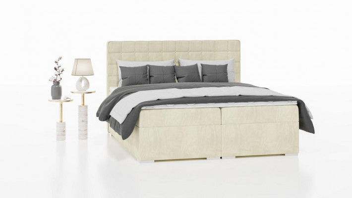 Lit double Lit moderne Lit de luxe Lit rembourré Mobilier Lit sommier renforcé