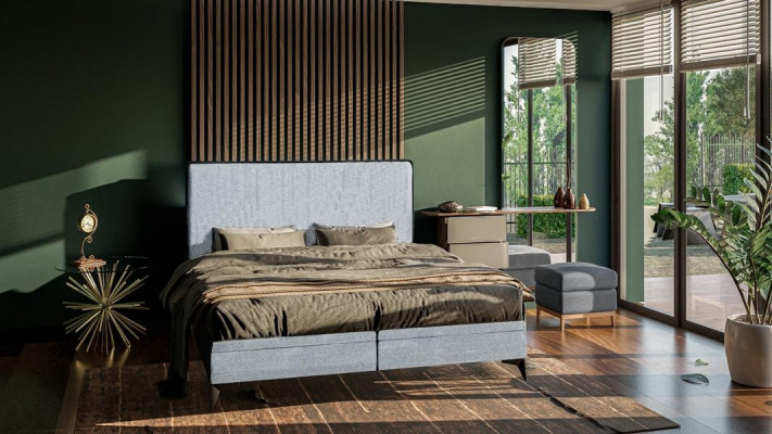 Lit double moderne Lit double de concepteur Chambre à coucher Tissu d'ameublement Mobilier Lits