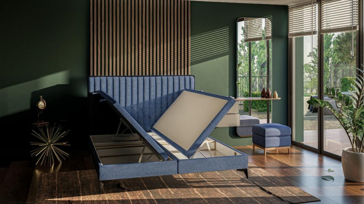 Lit double moderne Lit double de concepteur Chambre à coucher Tissu d'ameublement Mobilier Lits