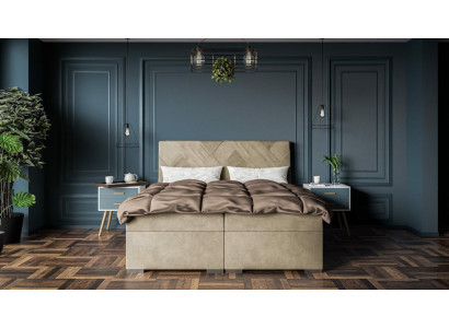 Concepteur de lits de luxe Chambre à coucher Design Mobilier rembourré Moderne Lit double Lit à sommier tapissier