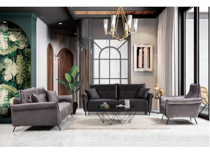Ensemble de canapé moderne 3 pièces avec fauteuil de luxe pour salon, ensemble de canapés trois places.