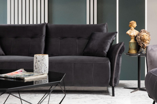 Ensemble de canapé moderne 3 pièces avec fauteuil de luxe pour salon, ensemble de canapés trois places.