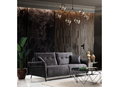 Canapé trois places de luxe pour salon moderne, rembourré, en tissu, tout nouveau.