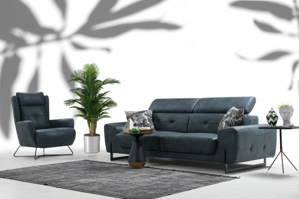 Ensemble moderne de 3 pièces pour le salon, set de canapé design, fauteuil rembourré neuf