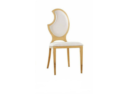 Chaise de design Rembourrage moderne de chaises de luxe en acier inoxydable pour salle à manger.