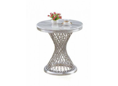 Table d'appoint ronde Table basse en acier inoxydable Mobilier de luxe Salon Rond