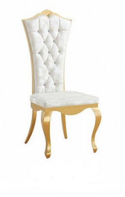 Chaises inclinables de luxe Design Mobilier Salle à manger en acier inoxydable blanc en acier inoxydable