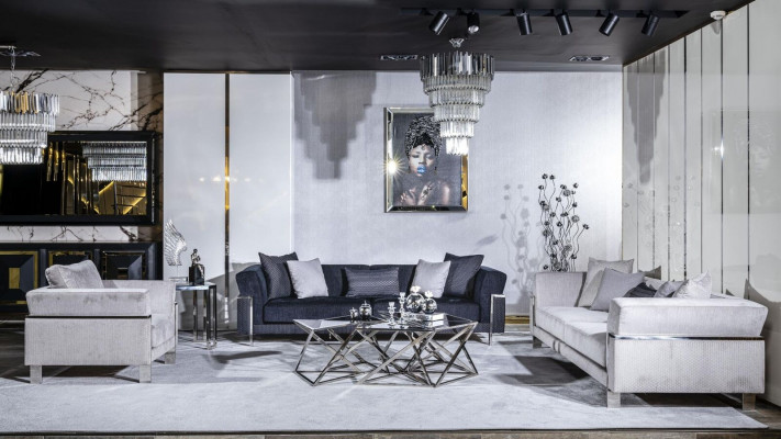 Luxussofa 3-Sitzer Sofas Textilsofa Designmöbel Dreisitzer Schwarz