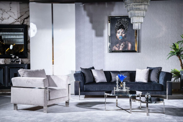 Salle de séjour Ensemble de canapés 3+1 Miroir Table basse Place Suite Design