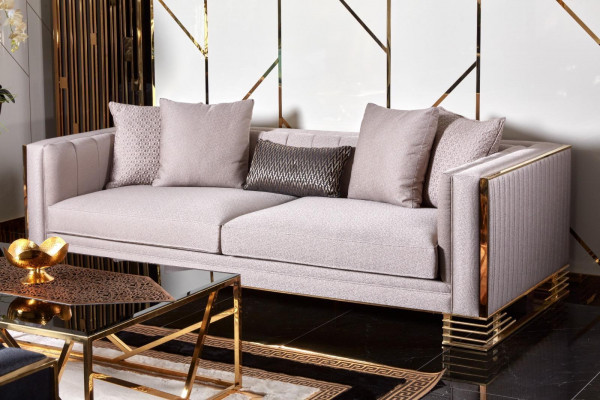 Ensemble de canapé Canapé Fauteuil 3+3+1 place Table basse Table d'appoint Ensemble de 5 pièces