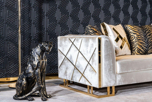 Salle de séjour Ensemble de canapé 3+3+1 Table basse Table d'appoint Ensemble 5 pièces neuf