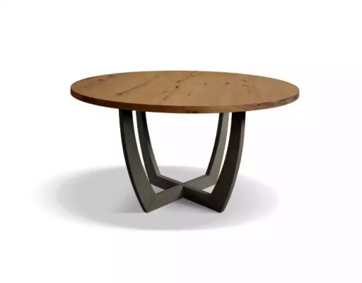 Table ronde en bois Table ronde de cuisine Table à manger de style moderne Marron 140cm