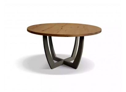 Table ronde en bois Table ronde de cuisine Table à manger de style moderne Marron 140cm