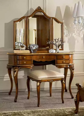 Coiffeuse Miroir Console de luxe Commode Chambre en bois Design neuf
